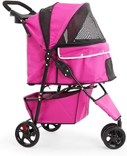 Pink Places to Go Reflective Pet Stroller, 34" L X 21.7" W X 37.5" H