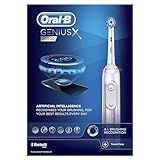Oral-B Genius X with Artificial Intelligence Blush Pink Electric Toothbrush, 1 Toothbrush Head, 6 Modes, Gum Pressure Sensor, USB Charging Travel Case, UK 2 Pin Plug, Gift for Men/Women