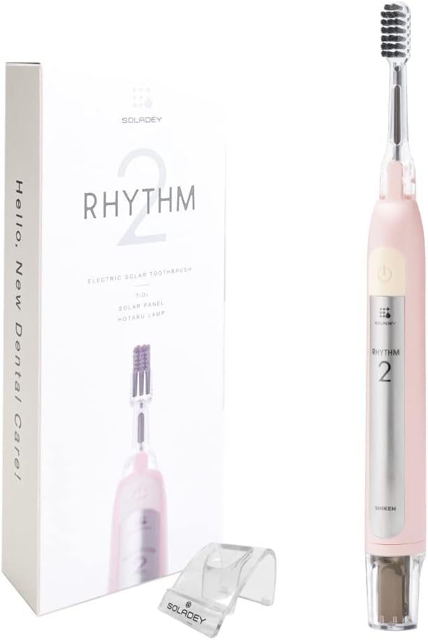 Rhythm 2, Sonic Vibration Ionic Toothbrush, Solar Panels and TiO2 Semiconductor ( Baby Pink )