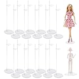 Bavooty Puppenständer,21.5cm Puppen Ständer Displayhalter,Kunststoff Puppenständerhalter,Verstellbarer Mini Puppenständer Puppenzubehör,Für Puppenregal Verwendet (Transparent, 20)