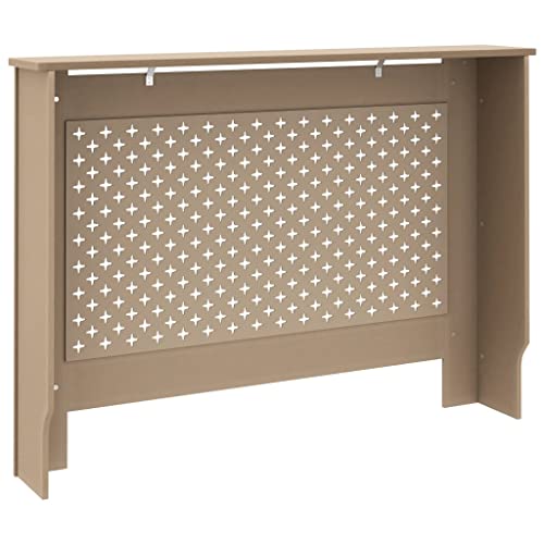 GOLINPEILO Brown Radiator Cover MDF Heater Cover Cabinet Shelf Household Appliance Heating Accessories, Living Room Furniture Decor, 44.1" x 7.5" x 32.1"/Cross Style