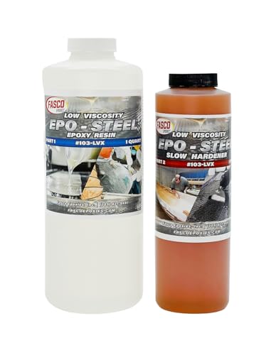 Fasco Epoxies #103LVX 2:1 Marine Grade Epoxy for Fiberglass, Cloth, Wood, Boat Building and Repair (3 Pint Kit Slow Hardener)