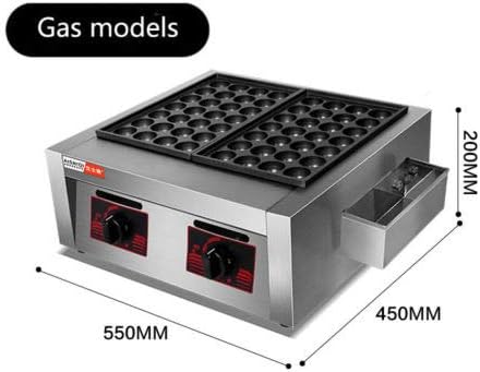 Máquina para hacer Takoyaki Hengwei 56 hoyos, 4000W, acero inoxidable miniatura 3