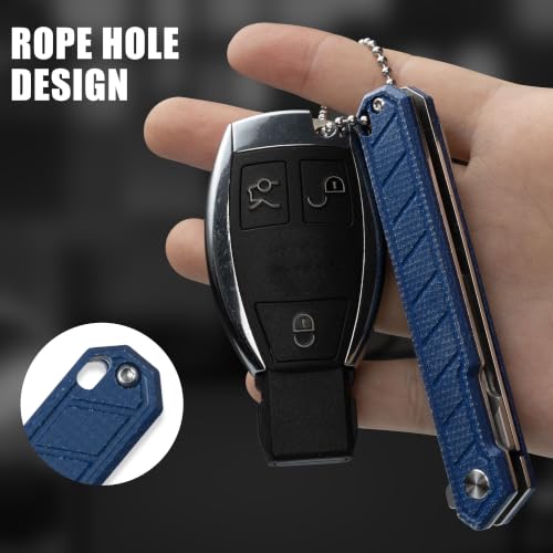 Image of OLITANS G046 Mecha Mini Folding Scalpel Knife, Blue Micarta Handle, Liner Lock and Pocket Clip, Includes 5#24 and 5#60 Replaceable Blades, Compact EDC Utility Knife