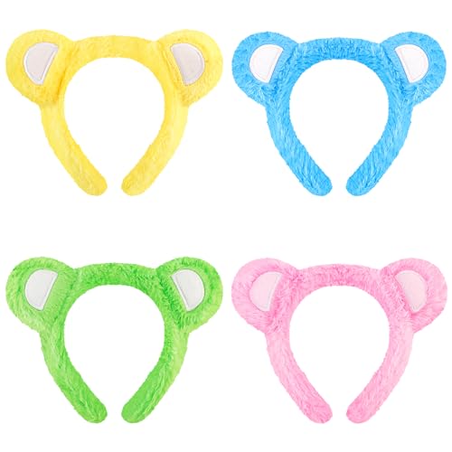 KICOSY 4PCS Colorful Bear Headbands for Women - Ideal for Halloween, Cosplay, Party, Festivals & Daily Fashion