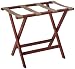 Wooden Mallet Deluxe Straight Leg Luggage Rack, Mahogany, Tan Straps
