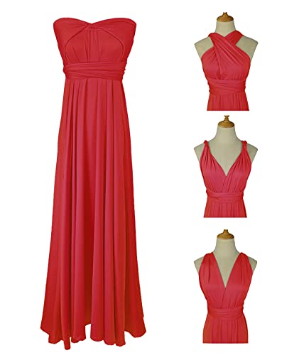 Image of Sexyshine Women's Backless Gown Dress Convertible Multi-Way Wrap Halter Cocktail Dress Bandage Bridesmaid Long Dresses