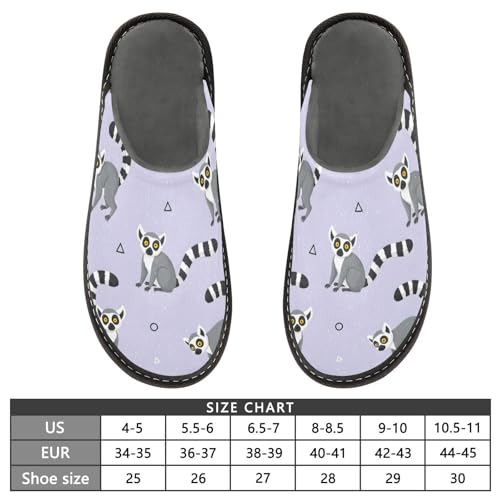 Slippers for Women Lemur Pattern with Geometric Shapes Soft Fuzzy Women's Slippers Indoor and Outdoor Shoes3