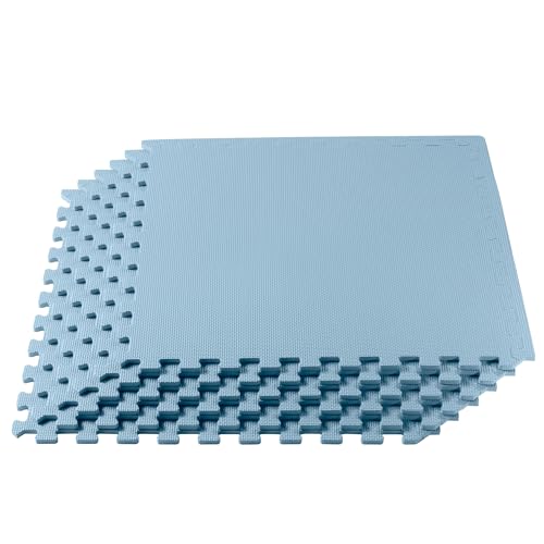 We Sell Mats 3/8 Inch Thick Multipurpose Exercise Floor Mat with EVA Foam, Interlocking Tiles,...