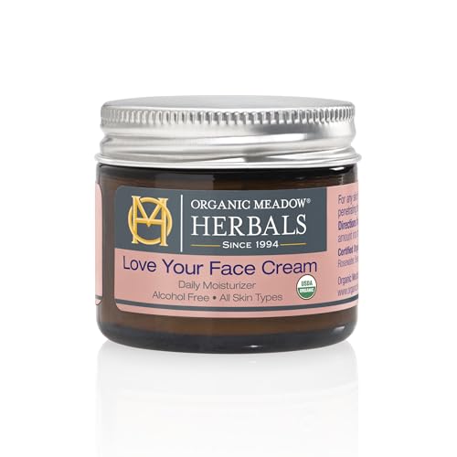 Organic Meadow Herbals Love Your Face Cream 2oz. USDA Certified Organic. Rich Facial Moisturizer for...