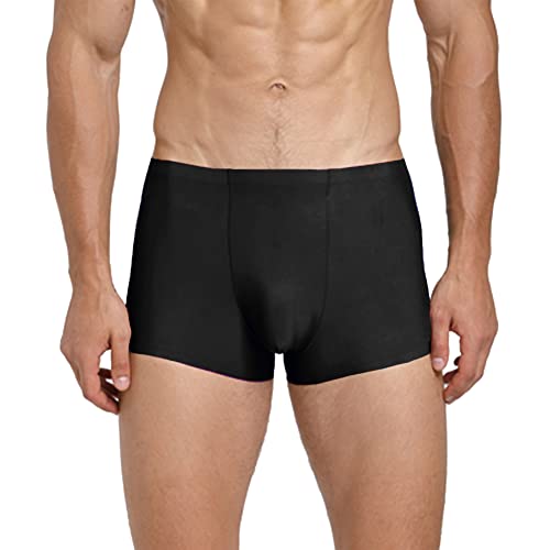 Seamless Underwear No Show Men Short Leg Boxer Briefs Silk Smooth Soft Touch Underpant 3 Pack2