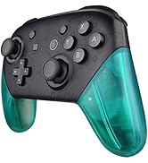 eXtremeRate Emerald Green Replacement Handle Grips for Nintendo Switch Pro Controller, DIY Hand G...