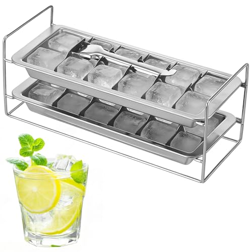Set de bandejas para cubitos de hielo de acero inoxidable miniatura 1
