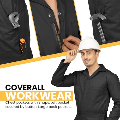 Image of NY Threads Men's Twill Coverall Relaxed Fit Long Sleeve Utility Work Wear