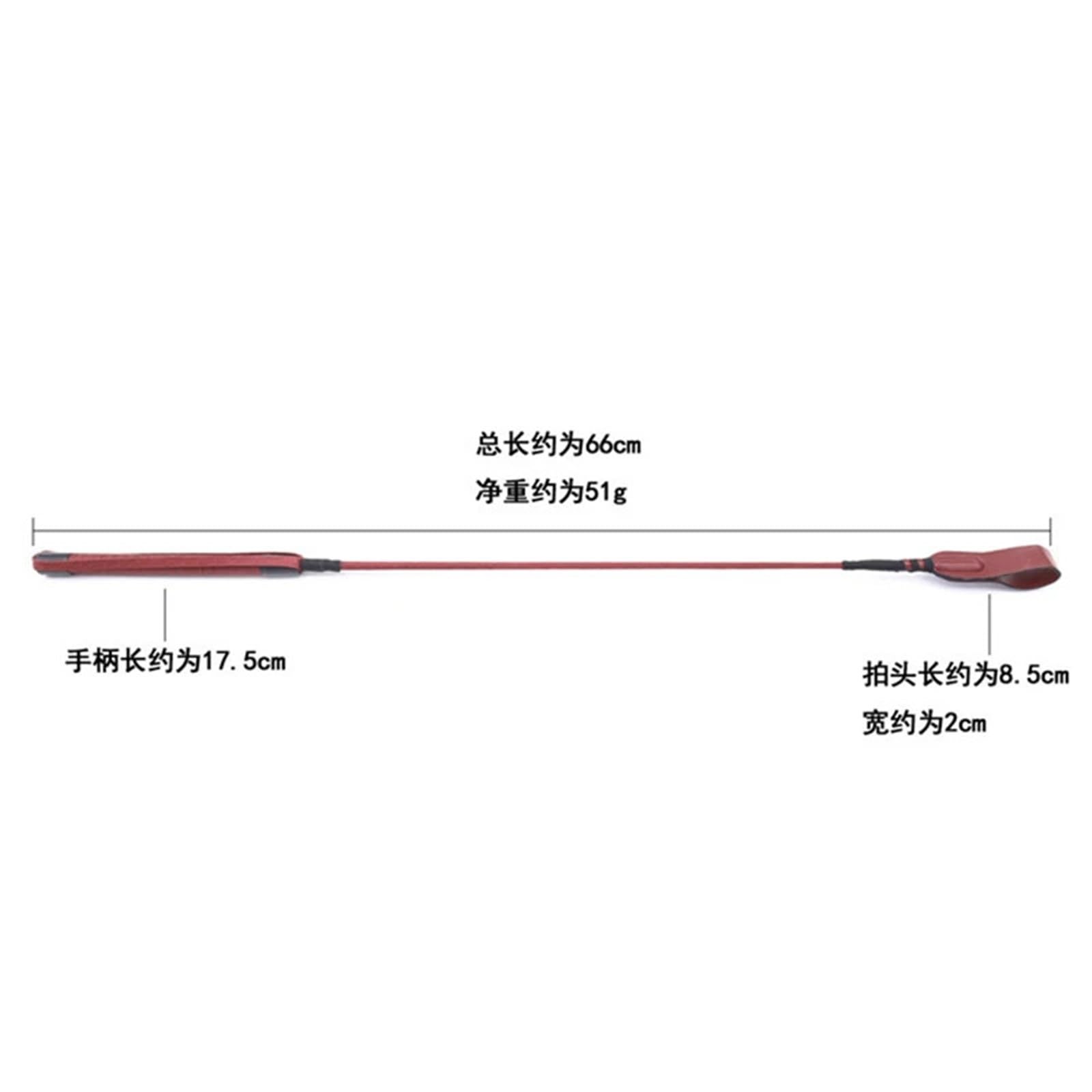 Frustino Cavallo Cavallo da Paddle Flogger con Frusta Lunga Dritta in Pelle 66 cm, frustino Equitazione for