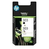 HP 303, Pack de 2 cartouches d'Encre Originales, 3YM92AE, Noir, Cyane, Jaune, Magenta...