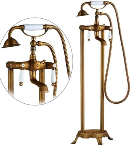 Robinet doré de baignoire au sol pour remplacer un mitigeur mural classique
