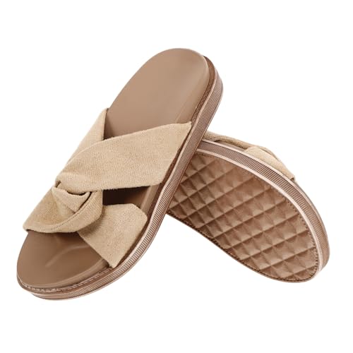 Sandales femme antidérapantes chaussures plage décontractées beige Hawaii