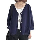 [NEKORA] [ネコラ] 6カラー カーディガン 長袖 Vネック 薄手 無地 アウター レディース M～XL (XL, ネイビー)