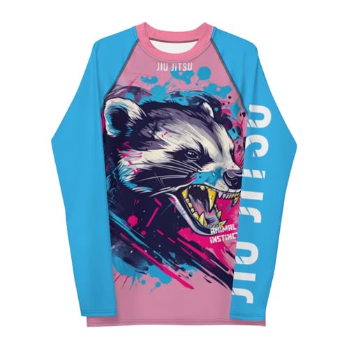 Generic Jiu Jitsu No Gi Men's Rash Guard Honey Badger - BJJ, MMA, Martial Arts, Compression