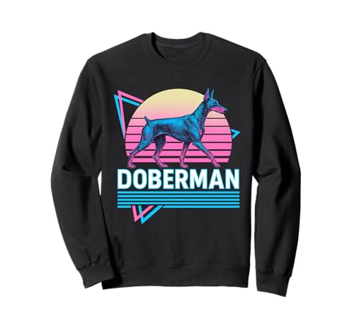 Doberman Pinscher Retro Vintage Synthwave Aesthetic Dog Sweatshirt