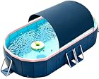 Foto di Piscina Pieghevole, Rettangolare Fuori Terra Con Tettuccio Parasole – Non Gonfiabile, Telaio In Acciaio, PVC Resistente, Piscina Per Cani Per 1-6 Persone, Adulti & Animali