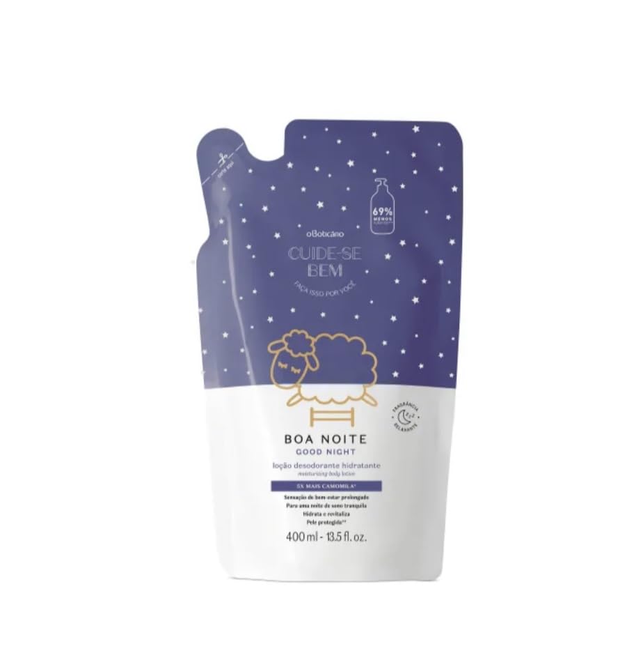 Body Moisturizing Deodorant Lotion Refill Cuide-se Bem o Boticário Boa Noite 400ml 13.5 fl