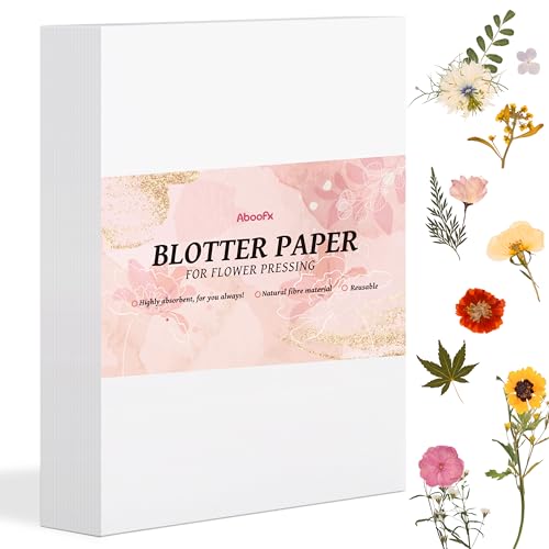 Aboofx 42 Sheets Blotting Paper for Flower Press, Large 8 x 11.5 inch A4 Highly Absorbent and Reusable Blotter Papers for Flower Press Herbarium Craft Blotter Paper Sheets