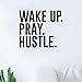 Produktbild Relovsk Wandaufkleber Wohnkultur Wake Up Pray Hustle Quote Vinyl Wandaufkleber Inspirational Aufkleber Wohnkultur Schlafzimmer Diy Kunst Wandbild @ Light_Grey_58X50_Cm