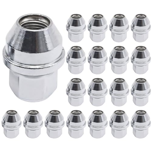 Ollanoos Set of 20 5196786 Alloy Wheel Nuts M14 x 1.5 21mm Hex, Replacement for Tesla Model Y Replacement for Ford Transit Custom, Replaces 2007065 49204