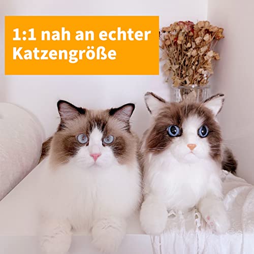 Chongker Kuscheltiere Plüschtier Katze, echte Größe, handgefertigt, Geschenk für Kinder, Frauen – Bild 3