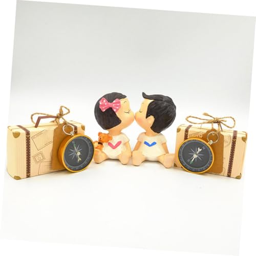 Set de 4 brújulas portátiles con llavero de aluminio miniatura 4
