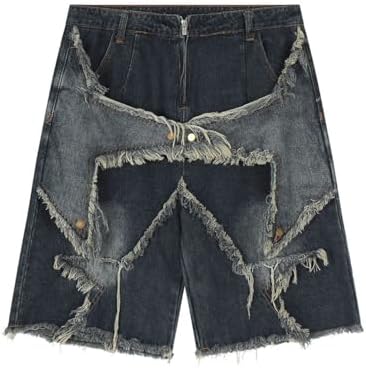 OTEEGX Y2K Baggy Jean Shorts for Women Men Denim Pants Star