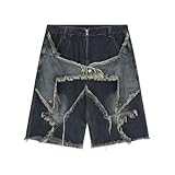 OTEEGX Y2K Baggy Jean Shorts for Women Men Denim Pants Star Y2k Jorts Girls Aesthetic Summer Clothing Grunge 1-S Blue