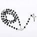 Rnivida Catholic Black Rosary Black Beads Prayer Rosaries Necklace with Jesus Crucifix, Rosary Beads Catholic Gifts for Men Women