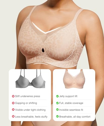 Image of Popilush Wireless Push Up Bra Comfortable Supportive Everyday Bras
