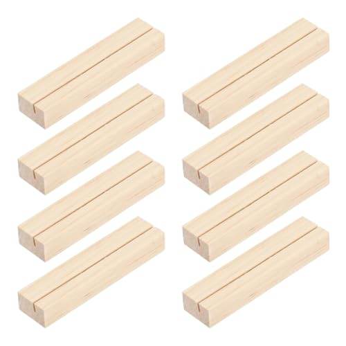 YUVKIN 8 Pièces Cartes en Bois, Idéal pour Mariages, Banquets et Fêtes, Numéros de Table en Hêtre, Porte-Menus pour Restaurants, Présentoir Photo et Nom...