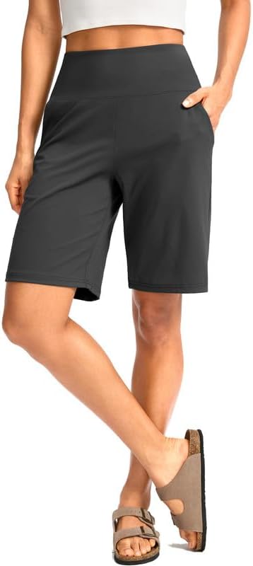 G Gradual Women's Bermuda Long Shorts with Pockets 9" High Waisted Knee Length Shorts for Women Walking Athletic Workout - Image 2