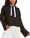 KENDALL + KYLIE Women's Lounge Cropped Hoodie, Black, Large