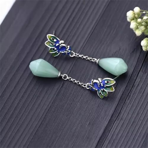 Boucles d'oreilles chinoises fleur en émail rétro idée cadeau original