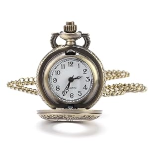 brileze Modern Vintage Pocket Watch with Chain, Quartz Roman Numerals Steampunk Antique Design Men’s Pocket Watch Gift for Birthday, Wedding, Anniversary, Valentine’s Day, Father’s Day