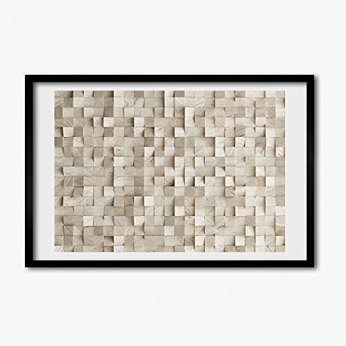 Tableau peinture décoratif Tulup 60x40 avec cadre MDF finition bois