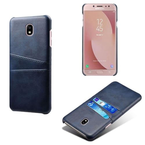 Funda para Samsung Galaxy J7 Pro,Caso de Cuero de PU-Cubierta Delgada del teléfono a Prueba de Golpes con 2 Ranuras para Tarjetas,Protección contra Huellas Dactilares y caídas