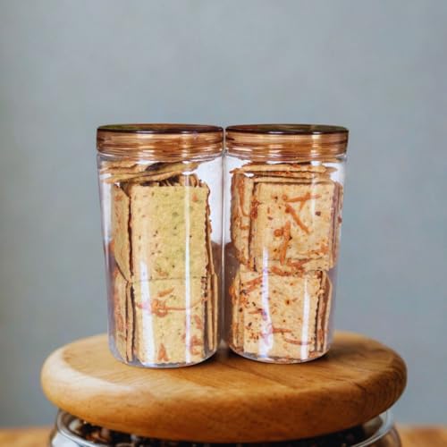 Image of Madison & Pike Sourdough Parmesan Chilli Crackers - Pack of 2 (460 g) | Bold, Cheesy & Spicy Artisan Crackers | Tangy Probiotic Snack | Crispy Gourmet Savory Treat