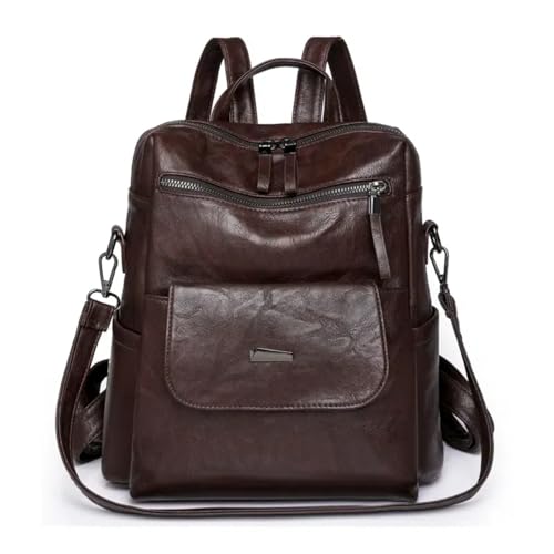 Image of Backpack Purse for Women, PU Leather Back pack Purse, Fashion Anti Theft Backpack, Multipurpose Lightweight Waterproof Shoulder Bag Handbag, Chocolate