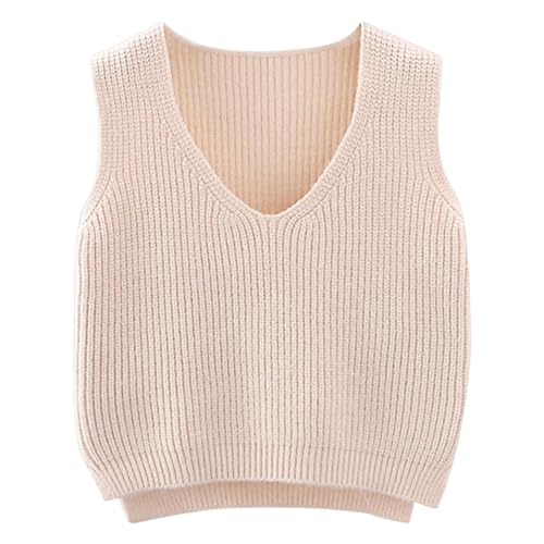 Pull gilet tricoté sans manches bébé chaud col V automne printemps - 2