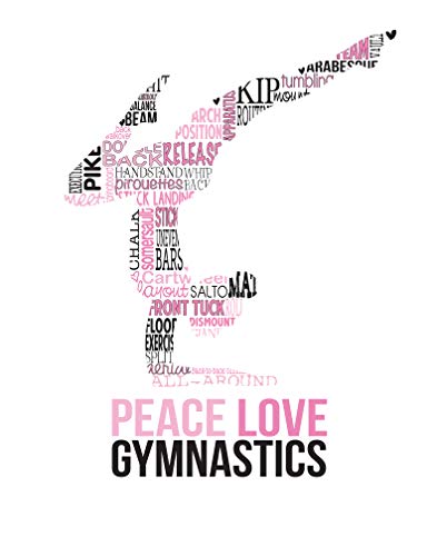 Gymnastics Personalized Silhouette Typography Print -Printchicks Gymnast Peace Love Custom Poster Wall Decor #TOP4