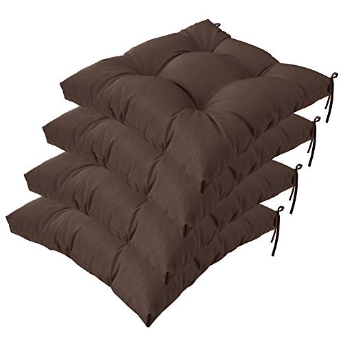 Image of QILLOWAY Indoor /Outdoor Square Seat Patio Cushion - 19-Inches,Pack of 4 (Coffee)