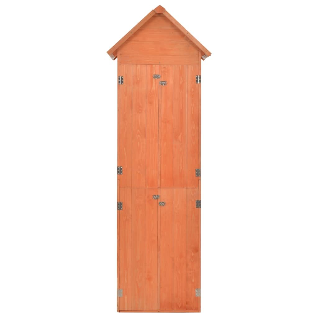 Domek ogrodowy z drewna, 71 x 60 x 213 cm, z wodoodpornym dachem poliestrowym, do przechowywania i przechowywania narzędzi