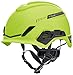 MSA 10194788 H1 V-Gard Helmet With Fas-Trac III Ratchet Suspension | Polyethylene Shell, Superior Impact Protection, Self Adjusting Crown Straps - Standard Size in Hi-Viz Yellow/Green